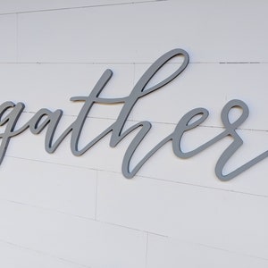 Gather Sign, Gather word cutout, 1/2 thick wooden letters gather sign, Gather cutout image 8