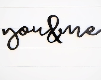 You and Me Wooden Sign: Birch Plywood Wall Decor