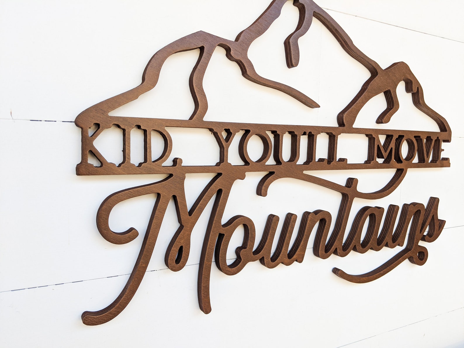 Kid You'll Move Mountains Sign Adventure Nursery Wall | Etsy