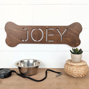 Personalized Wood Dog Bone Name Sign: Custom Pet Decor