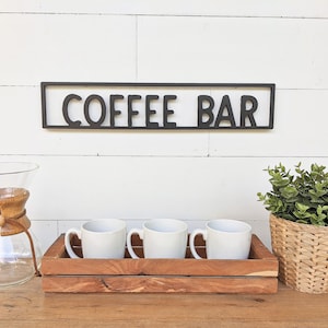 Wooden Coffee Bar Sign: 1/2&quot; Thick Word Cutout