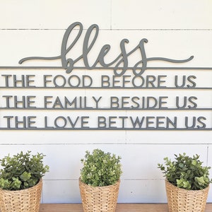 Bless the food before us, the family beside us, and the love between us | Kitchen Sign | Dining Room Sign | Kitchen Decor