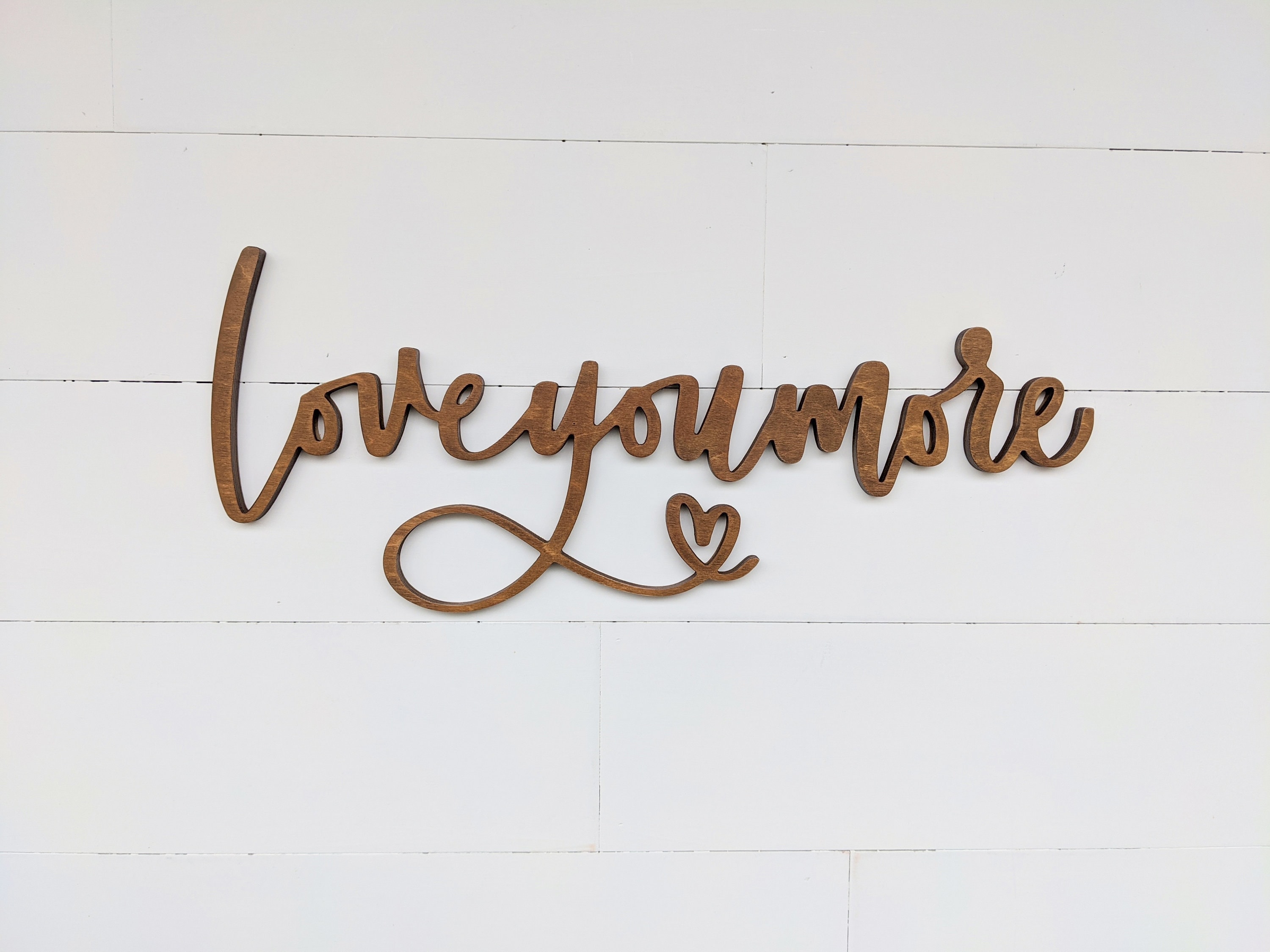 Love You More Wooden Word Cutout - Wedding Valentine's Decor
