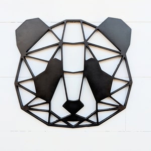 Geometric Panda Bear Wall Hanging: CNC Cut Birch Plywood