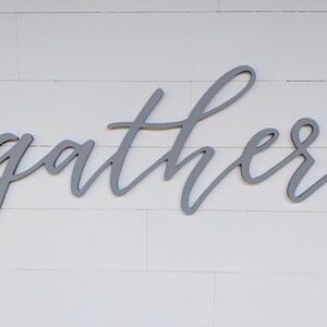 Gather Sign, Gather word cutout, 1/2 thick wooden letters gather sign, Gather cutout image 7