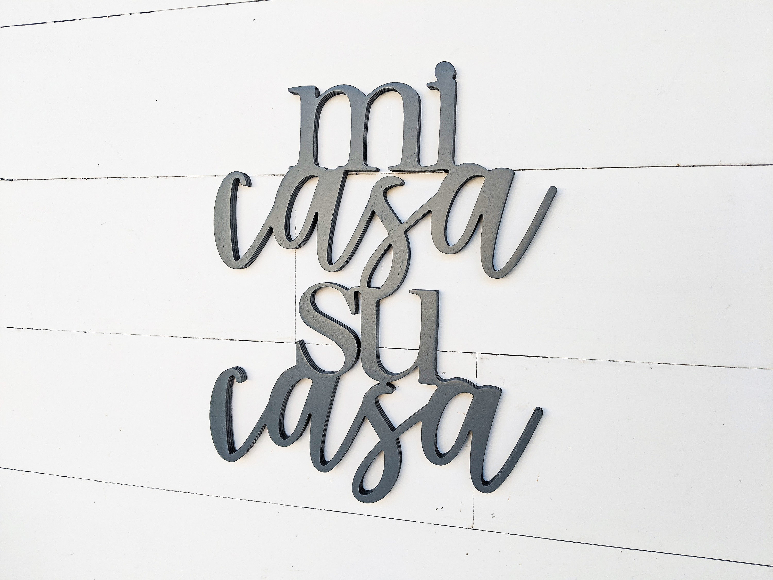 Mi Casa Su Casa Sign Word Cut out Sign Wooden Home Sign Etsy