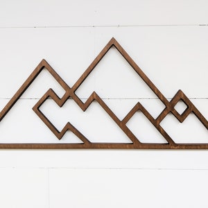 Geometric Mountains wall hanging Geometric woodland theme mountain decor Mountain range wall decor available in 4 sizes image 3