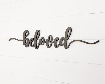 Beloved Wood Word Cutout: Wall Decor