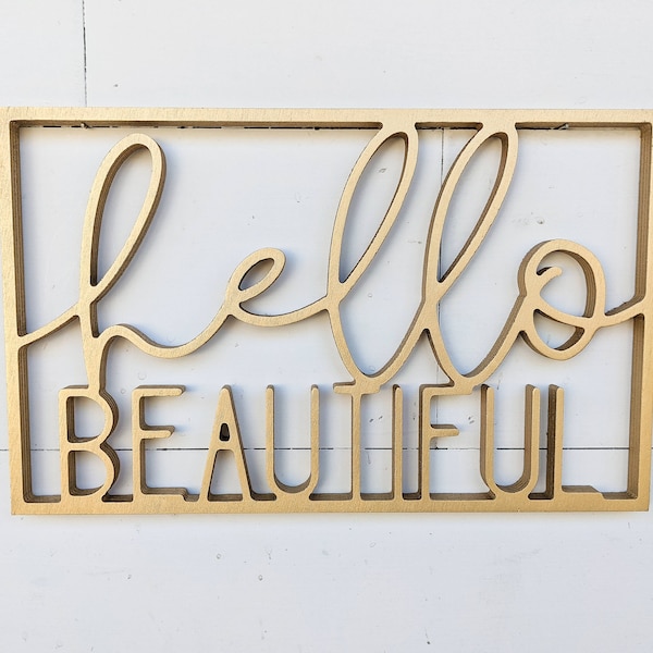 Hello Beautiful Wall Decor Etsy