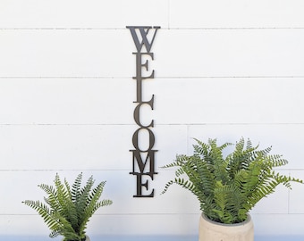 Welcome Sign | Vertical Welcome Sign | Wooden Welcome Sign