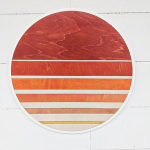 Ombré Sunset Wood Art: Color Block Beach Decor