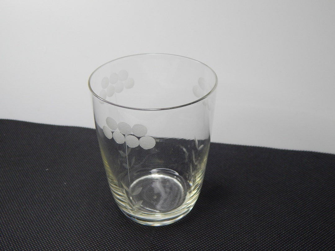 Vintage Glass Cups Made of Thermoglass With Hand Engraving for Cup