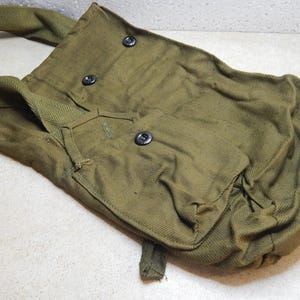 Vintage Soviet Army Gas Mask Bag 1970s Canvas Military Pouch USSR Surplus Shoulder Equipment