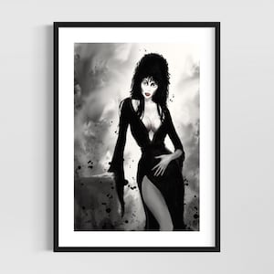 Pinup girl art - Elvira Mistress of the Dark - Original fine art print
