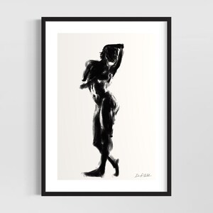 Minimalist female line art drawing - original fine art print