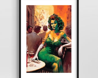 Greek mythology art - Medusa wall art - Original fine art print