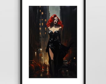 Jessica pinup girl art - original fine art print
