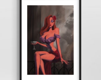 Jessica pinup girl art - original fine art print