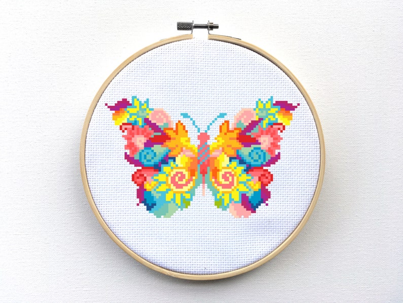 Cross Stitch Kit Beginner Butterfly Cross Stitch Etsy