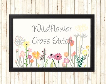 Boho Gift Cross Stitch Pattern, Modern Needlepoint Cross Stitch Pattern, Modern Pretty Cross Stitch Pattern, Wildflower Cross Stitch Pattern