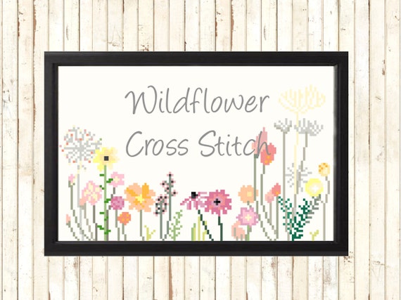 Boho Gift Cross Stitch Pattern, Modern Needlepoint Cross Stitch Pattern, Modern Pretty Cross Stitch Pattern, Wildflower Cross Stitch Pattern