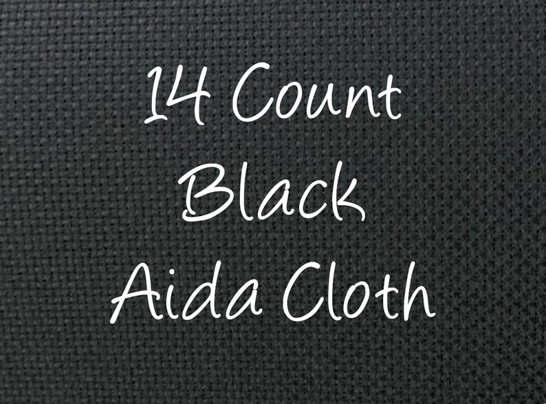 Black Cross Stitch Cloth Aida 14count Fabric Cross Stitch Etsy