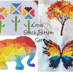 Cross Stitch Patterns Set Beginner, Funny, Geometric, Mandala, Snarky, Custom, Birth, Halloween, Cactus, Adventure, Home, Wedding, Flowers image 3