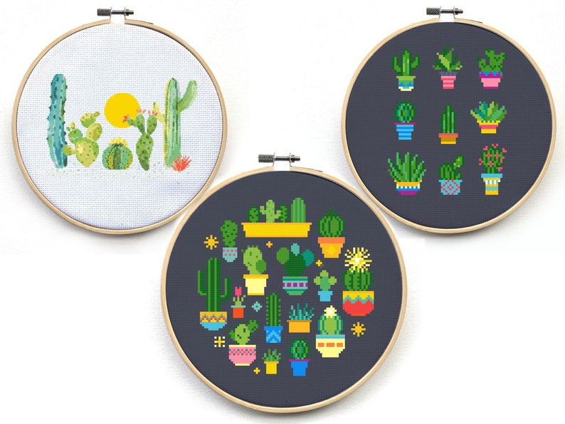Cross Stitch Patterns Set Beginner, Funny, Geometric, Mandala, Snarky, Custom, Birth, Halloween, Cactus, Adventure, Home, Wedding, Flowers image 2