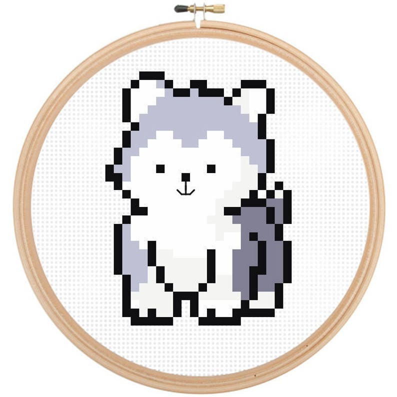 Beginner Cross Stitch Kit Puppy Dog Husky Puppy