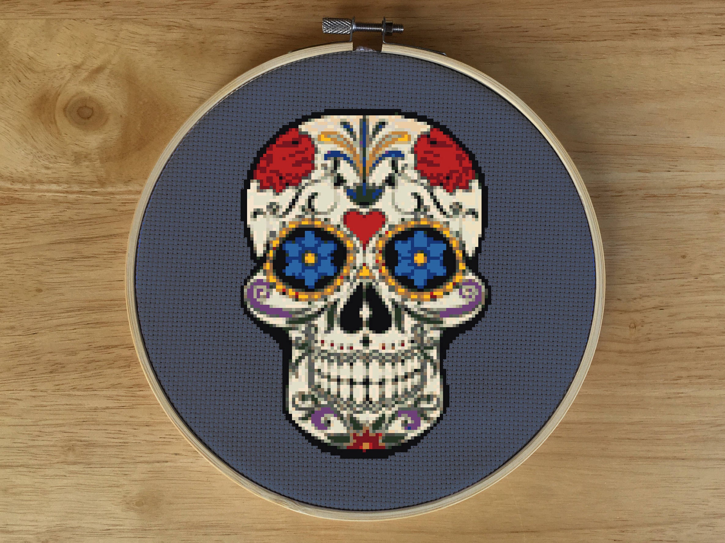 Sugar Skull Cross Stitch Pattern - Day of the Dead Cross Stitch Pattern ...