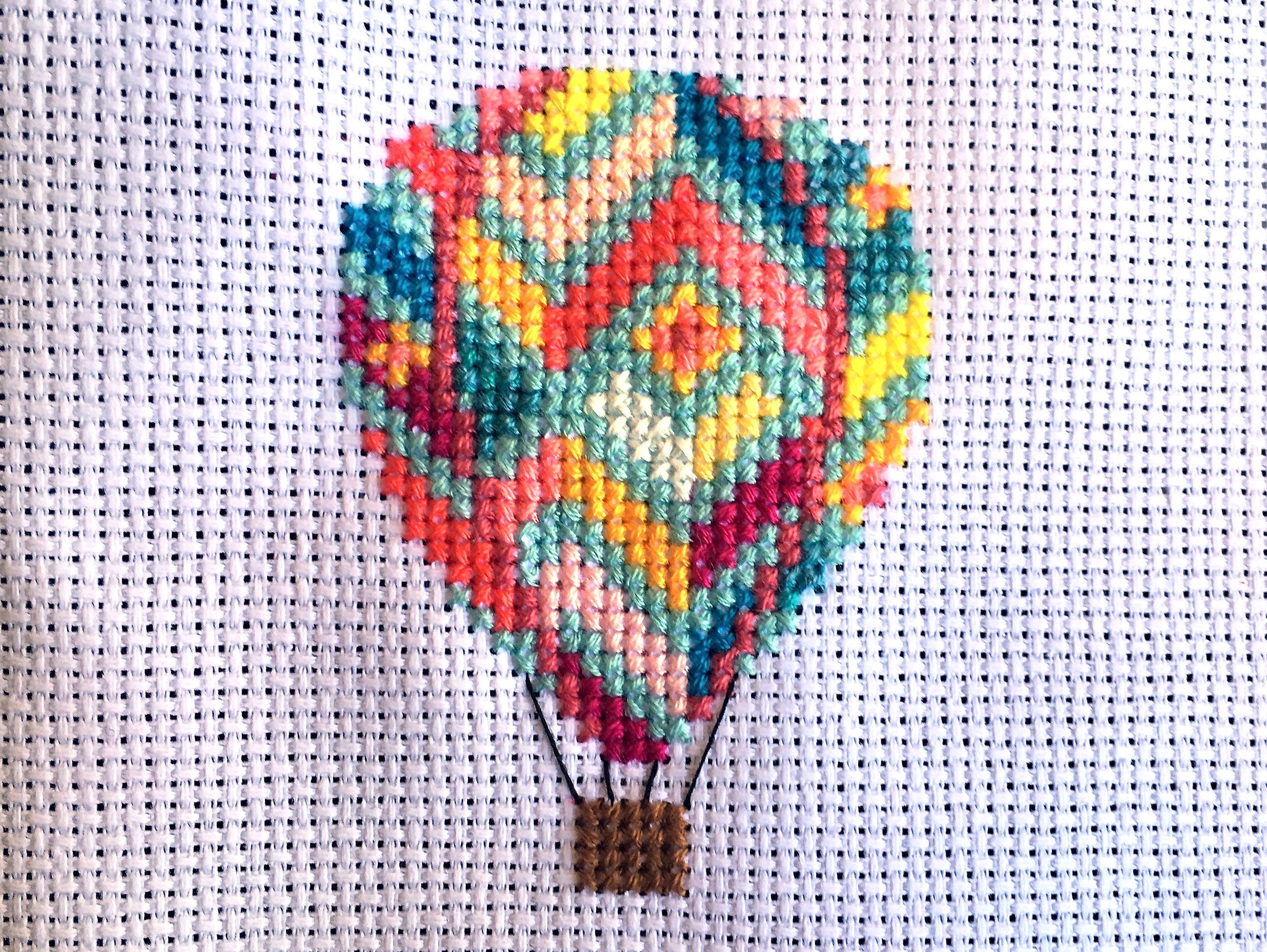 Hot Air Balloon Counted Cross Stitch Pattern Modern Happy Etsy