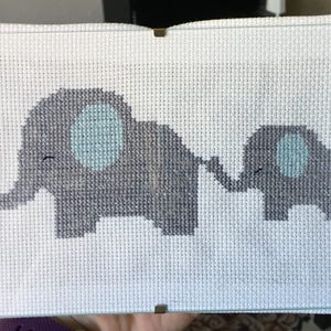 Elephant Cross Stitch Pattern Adorable Cute Mama And Baby Elephant Cross Stitch Pattern Nursery image 3