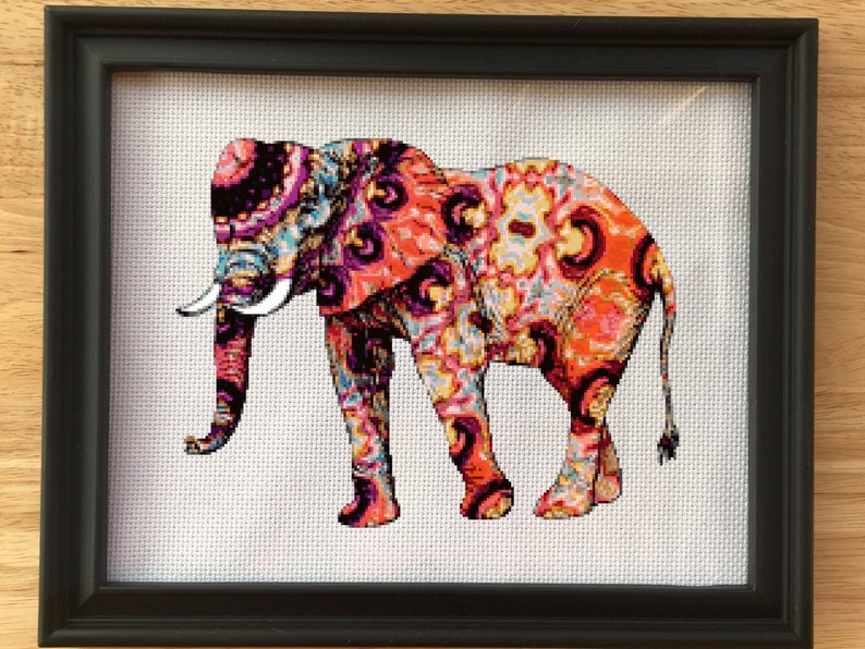 Modern Art Cross Stitch Pattern Elephant Cross Stitch Etsy