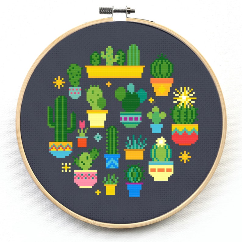 Cactus Cross Stitch Kit Counted Cross Stitch Kit Embroidery Kit Cross Stitch Kit Beginner Sewing Sewing Needlecraft Safarni Org