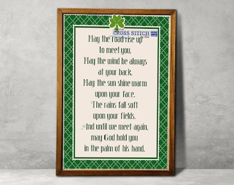 Irish Blessing (Green Borders) - Cross Stitch Pattern