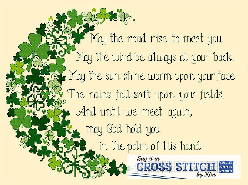 Irish Blessingclover Borders small Cross Stitch PDF Pattern Etsy