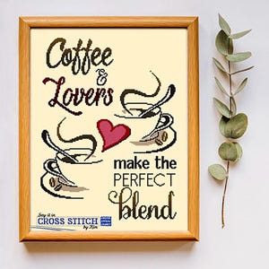 Coffee and Lovers - Cross Stitch Pattern