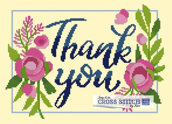 Thank You Sampler Cross Stitch PDF Pattern | Etsy