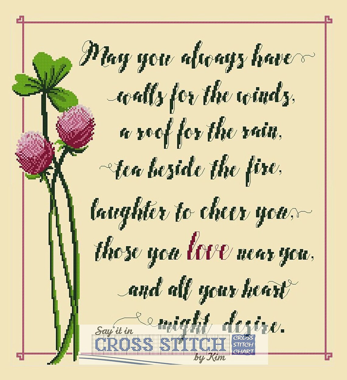 Irish Home Blessing Cross Stitch Pattern Etsy