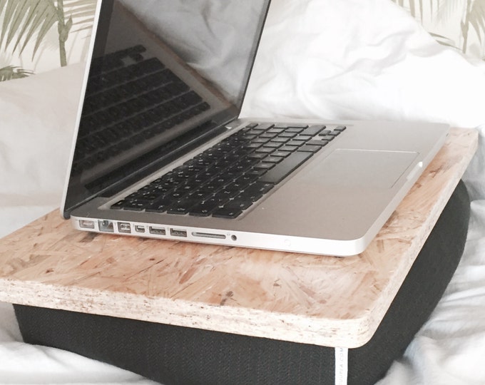 Lap Tray, Laptop Tray, Breakfast Tray, Bean Bag Tray With Stranded Wood and Polyester Pillow. Etsy