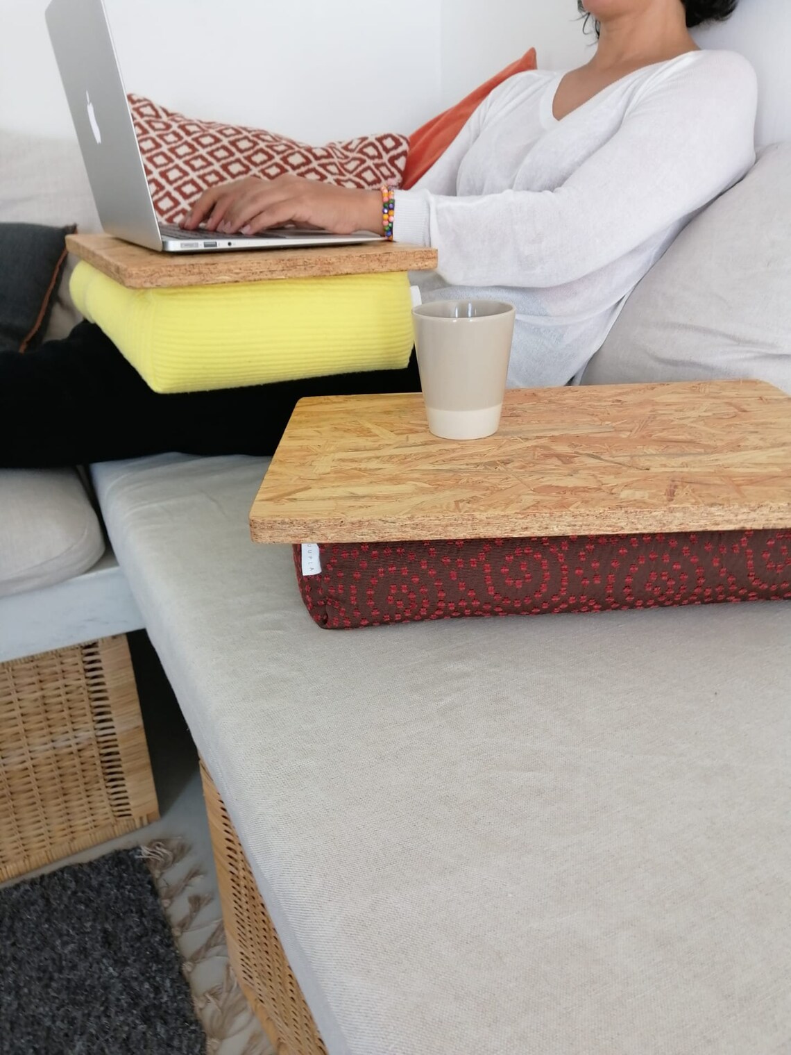 Bean Bag Tray as a laptop desk for work at home Etsy