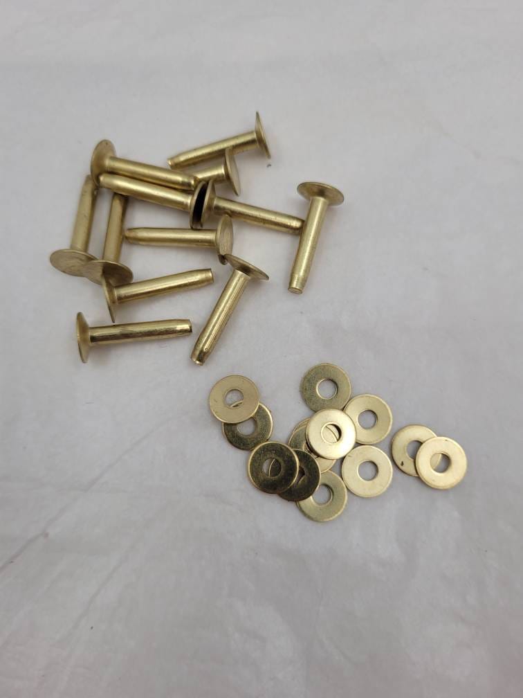 Solid brass Rivets #12 3/4 inch long (set of 12)