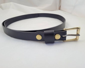 Leather belt with snaps (1 inch wide)