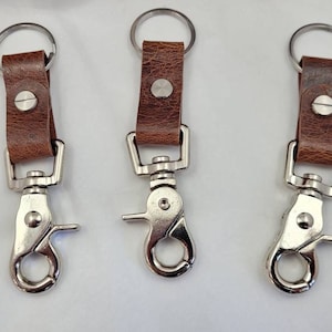 Water Buffalo leather belt loop keychain