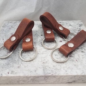 Water Buffalo leather belt loop keychain