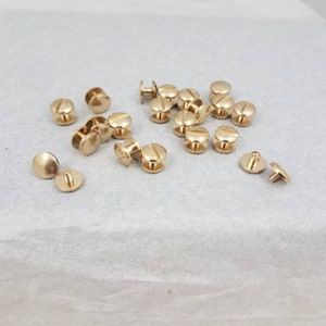 10 Sets 3mm 4mm 5mm Solid Brass Chicago Screws Rivets for Leather