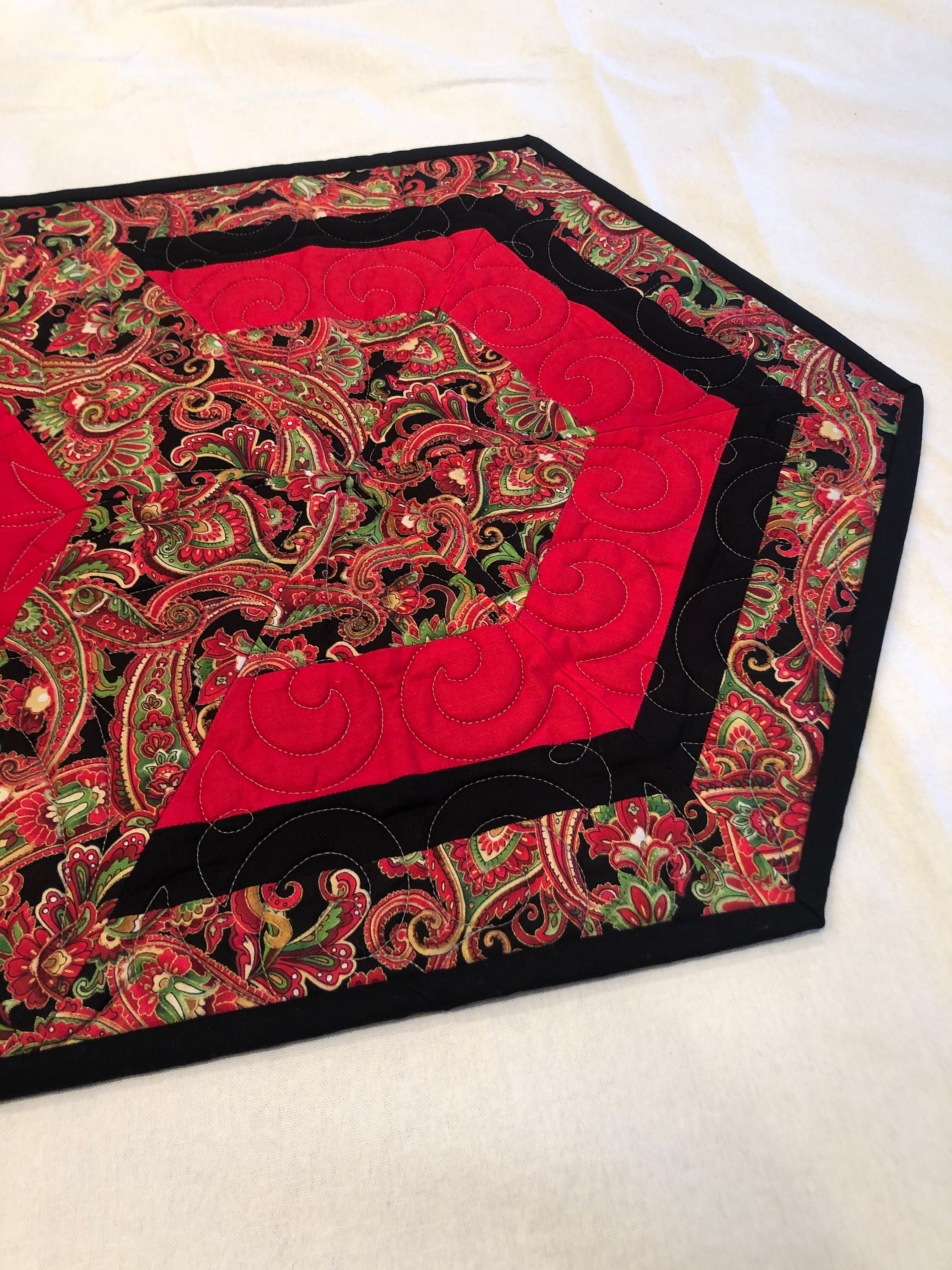 Paisley Table Runner Only One Custom Quilted Fast Etsy