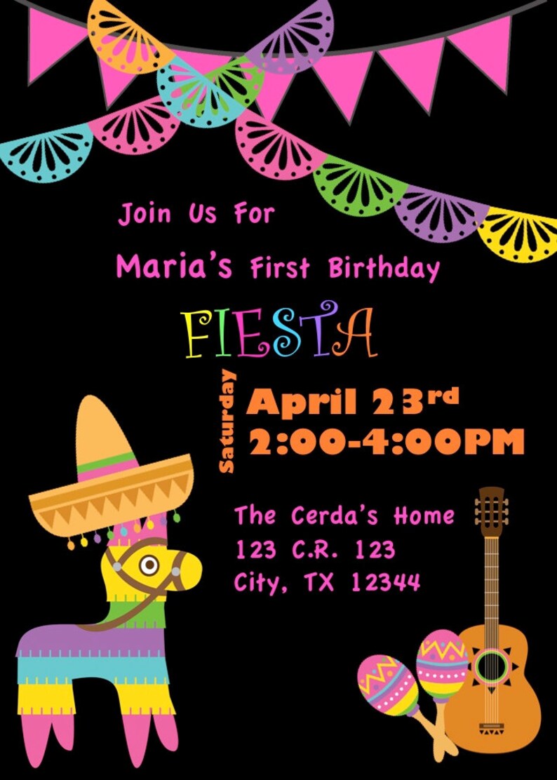 Fiesta Invitation Etsy