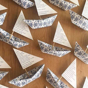 inviti per feste in barca di carta blu navy, feste di compleanno, inviti per battesimi, inviti per barche da sposa, inviti per feste con doccia, SET DI 20 PEZZI