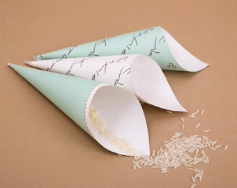 Wedding confetti cones, wedding petal cones, favor cones, wedding favors, wedding rice cones, xωνάκια για ρύζι set of 25pcs